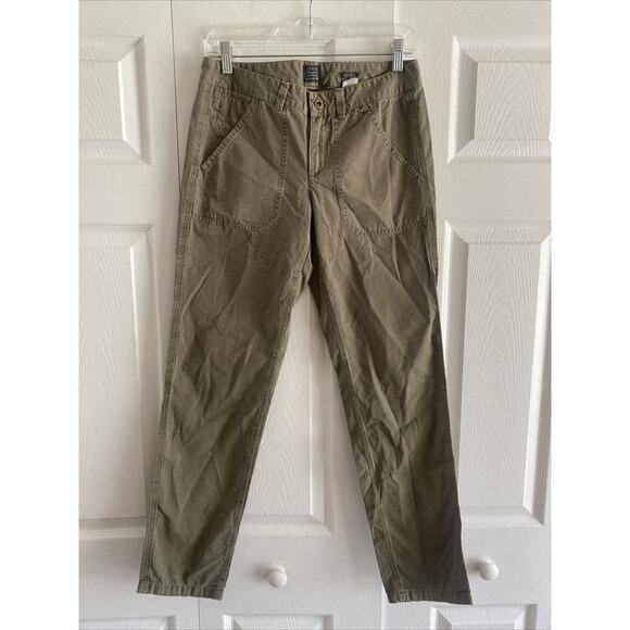J Crew Women's 2 Taupe Sage Surplus City Fit Straight Leg Ripstop Cotton Pants - Picture 1 of 5